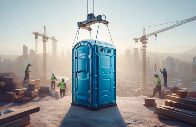 ¿Cómo usar baño portátil con arnés en la obra? - Corporación Alpa