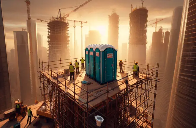 ¿Se Pueden Instalar Baños Portátiles en Alturas? Soluciones para Edificios en Construcción - Corporación Alpa